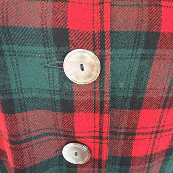 Pendleton Vintage 60’s Plaid Red and Green Wool Shacket Blazer Size S/M - Picture 9 of 10